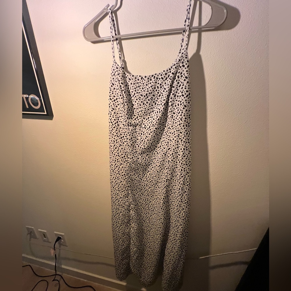 Elegant Black and White Polka Dot Dress